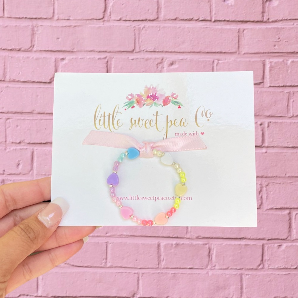 Kids Beaded Heart Bracelet
